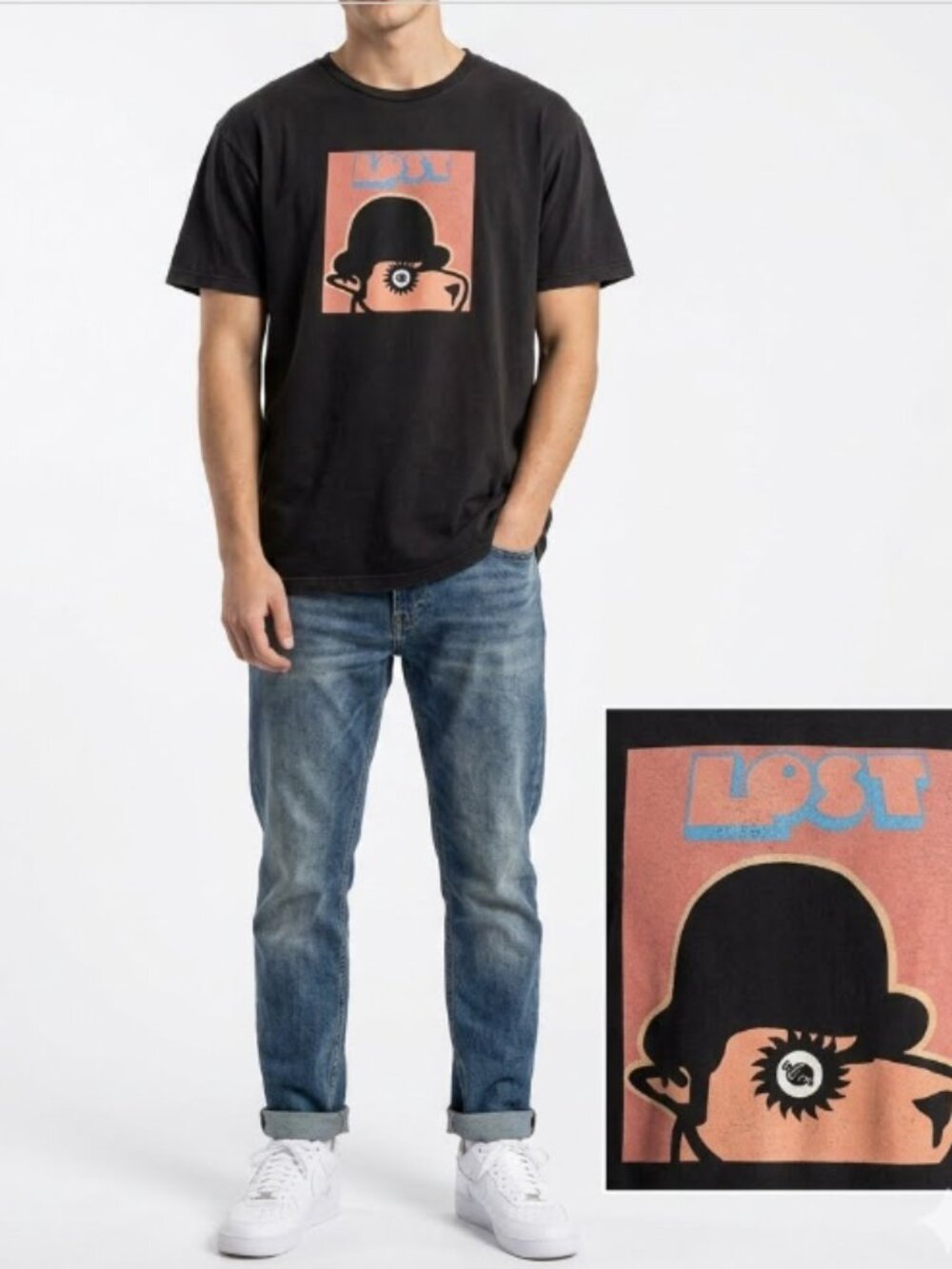 Vintage Lost Enterprises x A Clockwork Orange T-Shirt Black Skate Tee Mens Large